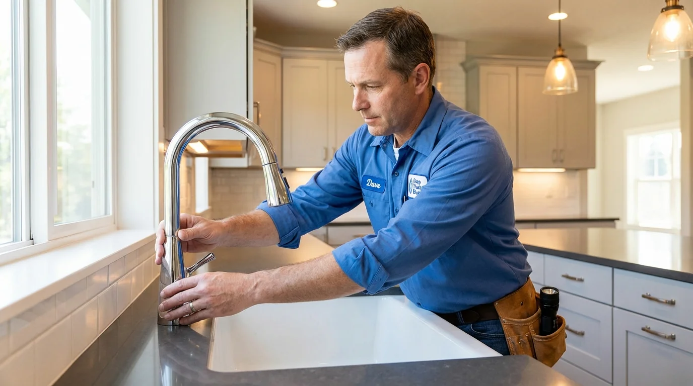 Kitchen faucet installation by Johns Plumbing LLC in Otsego