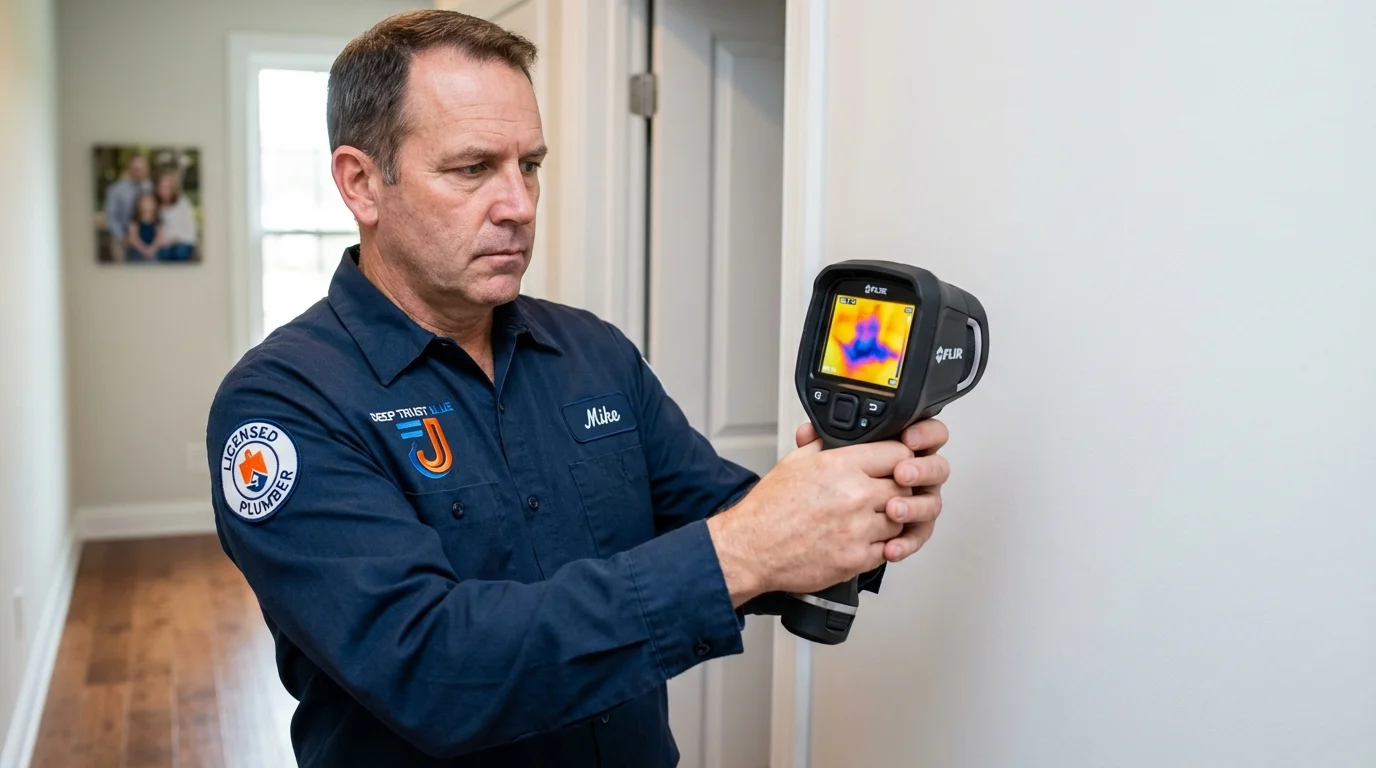 Thermal imaging leak detection by Johns Plumbing LLC in Otsego